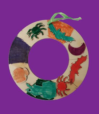 A circle shaped object with different shapes