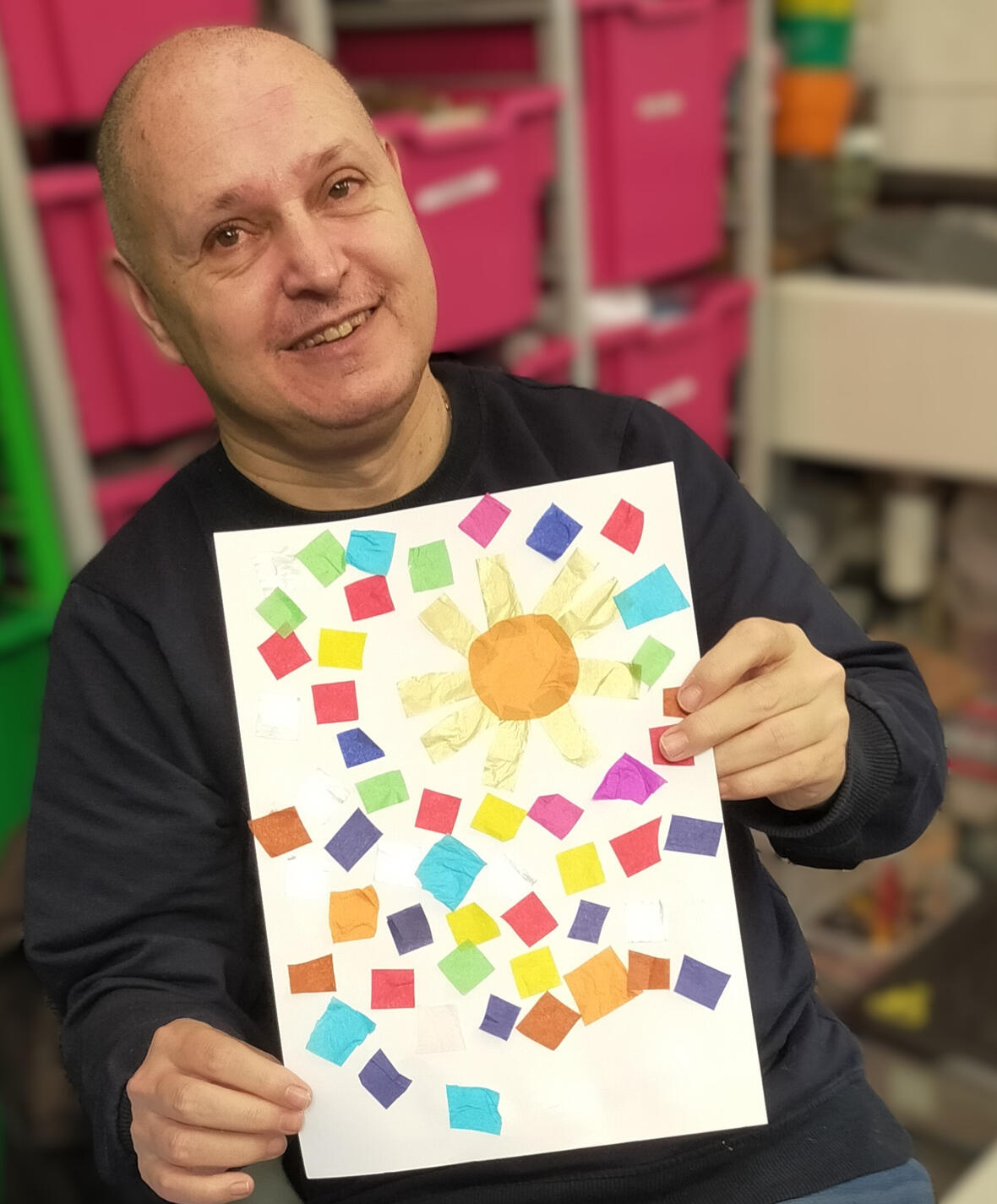 “The Art Ministry is superb because it's fun and you're like a little family. It makes me feel good. I was shy, but I've come out of my shell.” John