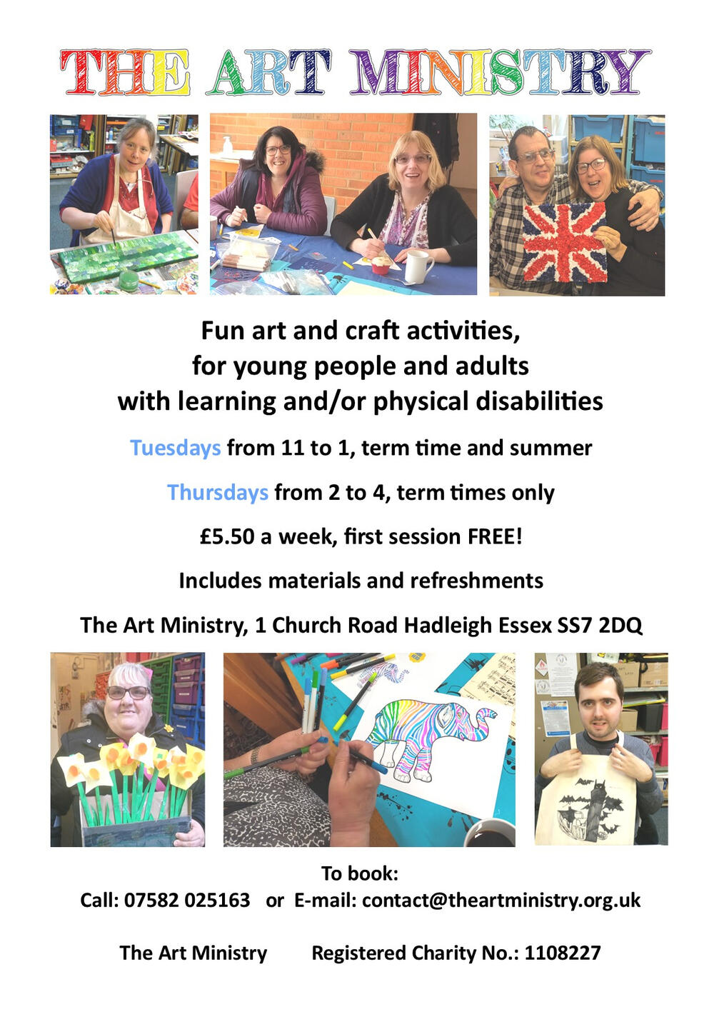 Click to make bigger Flyer about our Thursday session for adults with mixed needs - opens new window, click to return