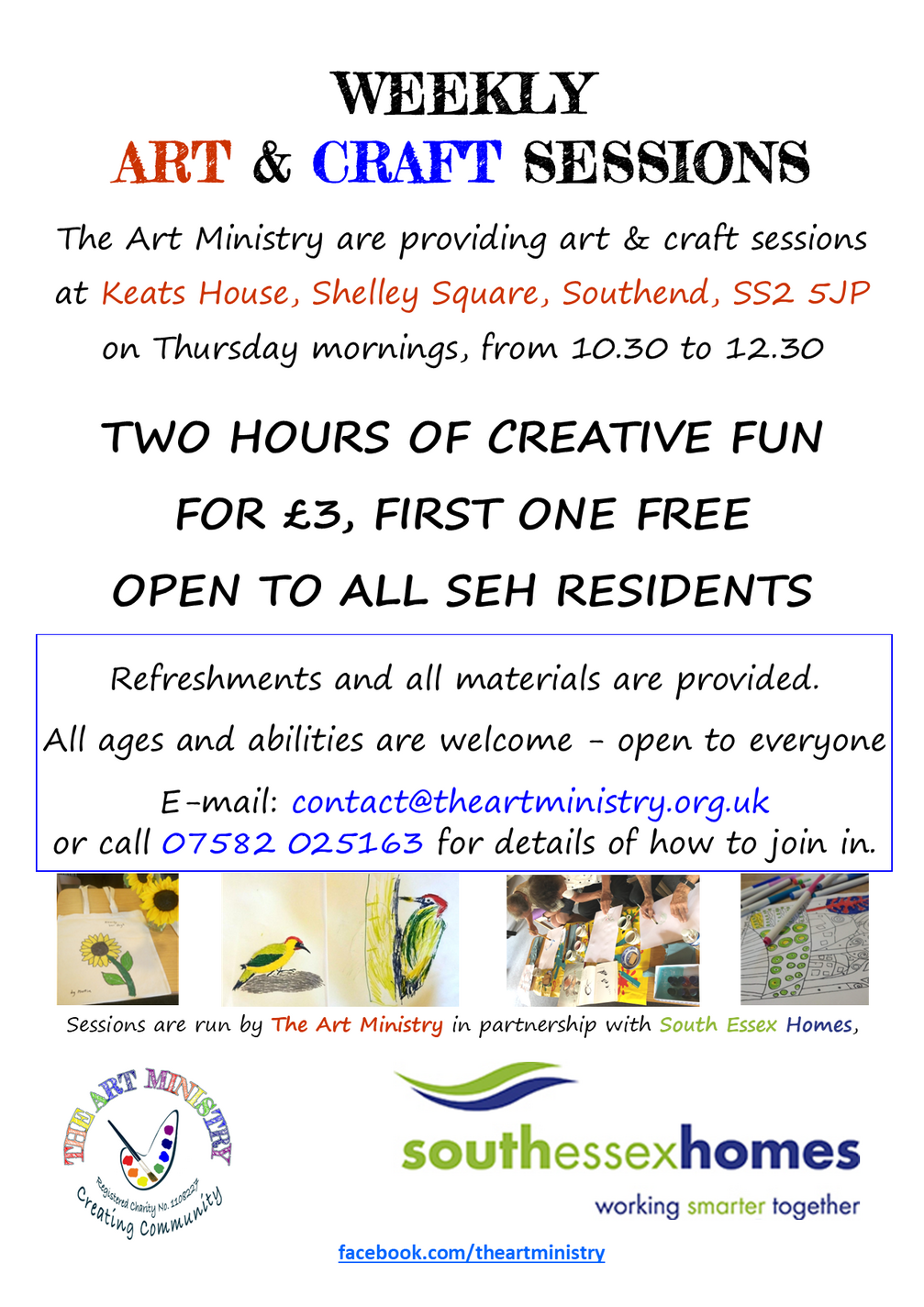 Click to make bigger Flyer about our Friday art club - opens new window, click to return