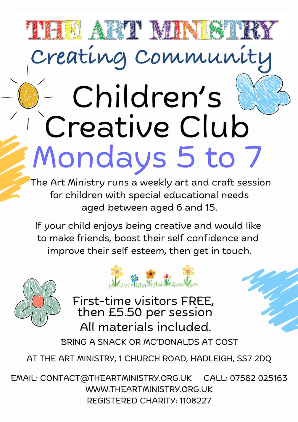 Click to make bigger Flyer about our Monday session for children - opens new window, click to return
